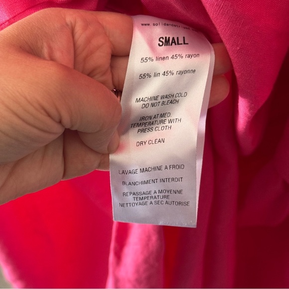 NWT Solid and striped empire linen Maxi Dress size S - Picture 10 of 14